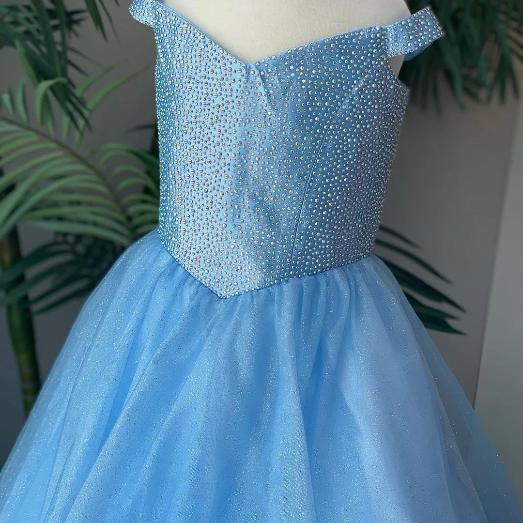 open lace back dress Mia Belle Girls Princess Inspired Dress main image 0