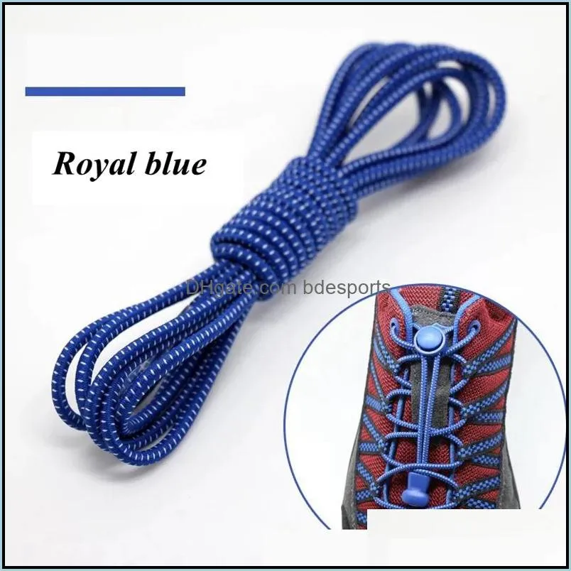 Elastic Shoelaces Round Locking No Tie Shoe Kids Adult Quick Lazy Laces Rubber Sneakers Shoelace