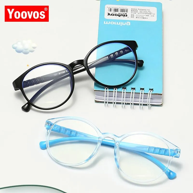 Mode solglasögon ramar yoovos 2021 glasögon ram barn runda glasögon barn optik märke designer öga för barn retro okulary