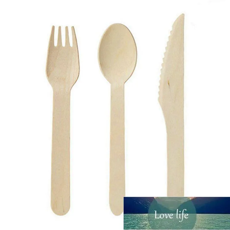 Disposable Wooden Cutlery 300 Pack -Forks(100), Knives(100) And Spoons(100), Perfect Alternative For Plastic P215 (300) Dinnerware Factory price expert design Quality
