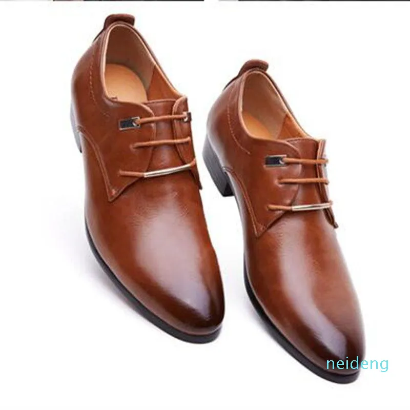 Mens affärskontor äkta läder skor gentleman varumärke bröllopsfest svart bruna skor lyxig stor andningsbar klänning stor storlek 2021