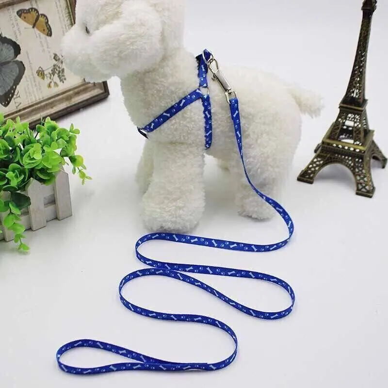 1,0 * 120 cm Cão Arnês de Leashes Nylon Impresso Ajustável Pet Cachorro Cachorro Cachorrinho Cat Animais Acessórios Pet Colar Colar Laço Colar