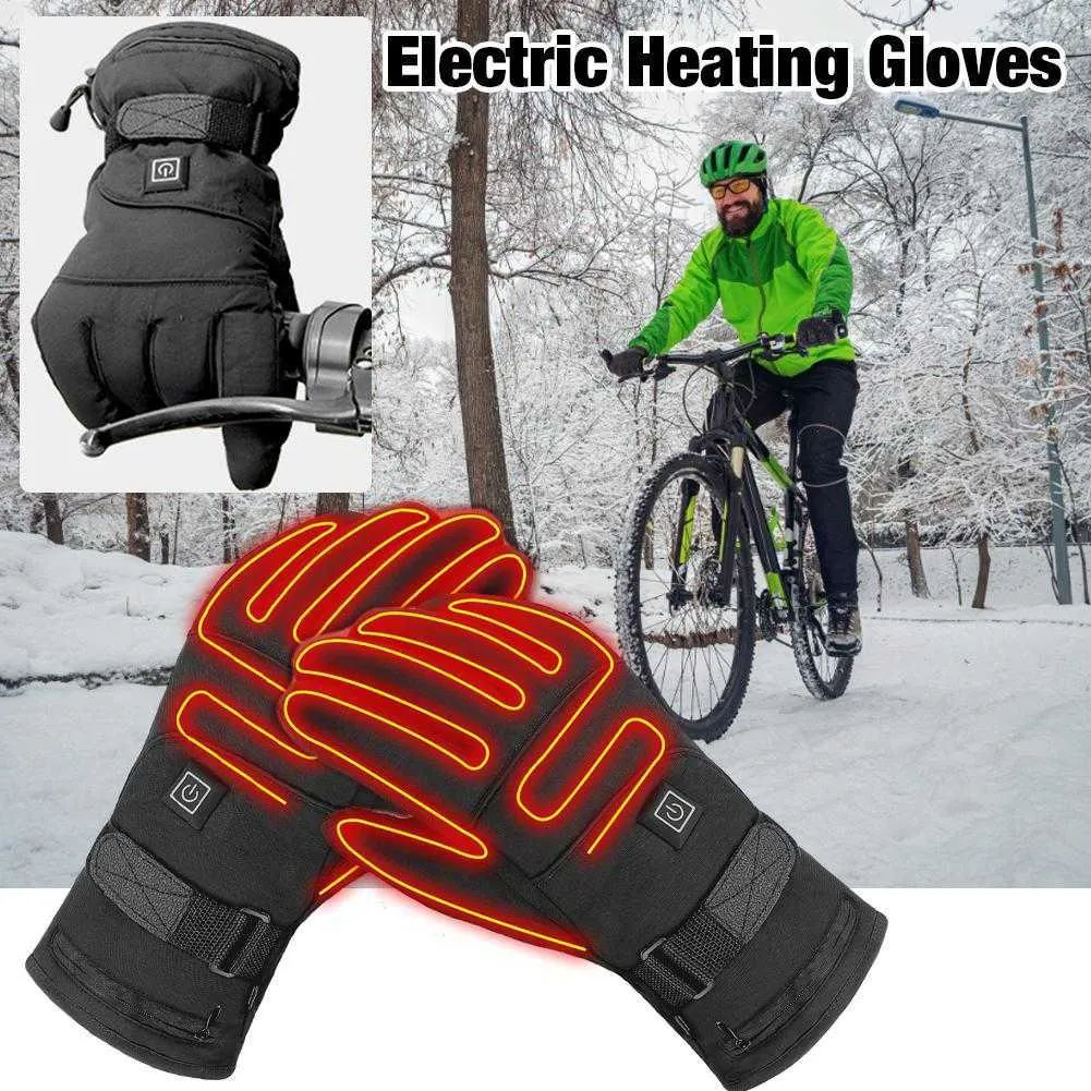 Uppvärmda handskar 3.7V Uppladdningsbart batteridriven elektrisk uppvärmd handvärmare för jaktfiske Skidåkning Cykling H1022