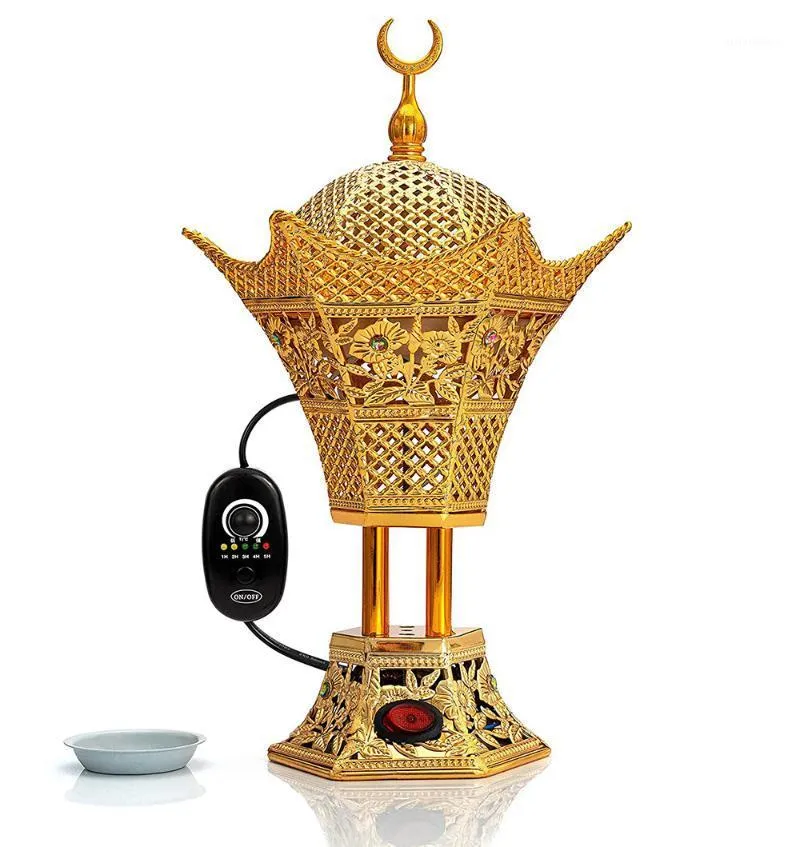 Arabic Electric Incense Burner Charger Portable Bakhoor Burners With Adjustable Timer Ramadan Home Decorati Fragrance Lamps