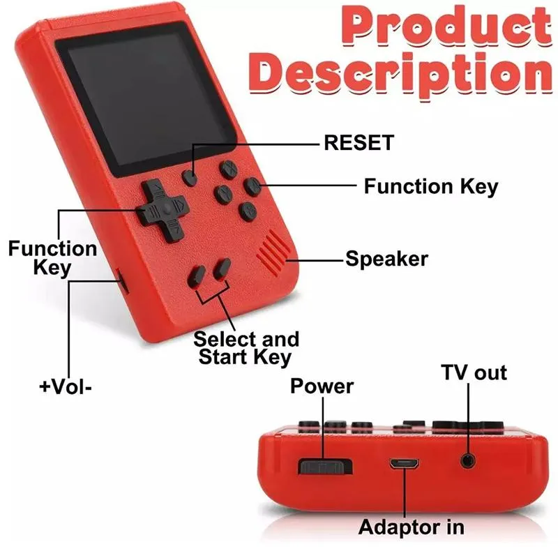 Przenośni gracze gier 2023 Mini Gameboy retro konsole wideo ręczne wbudowane 400 gier 3-calowe podwójna gra dla dzieci