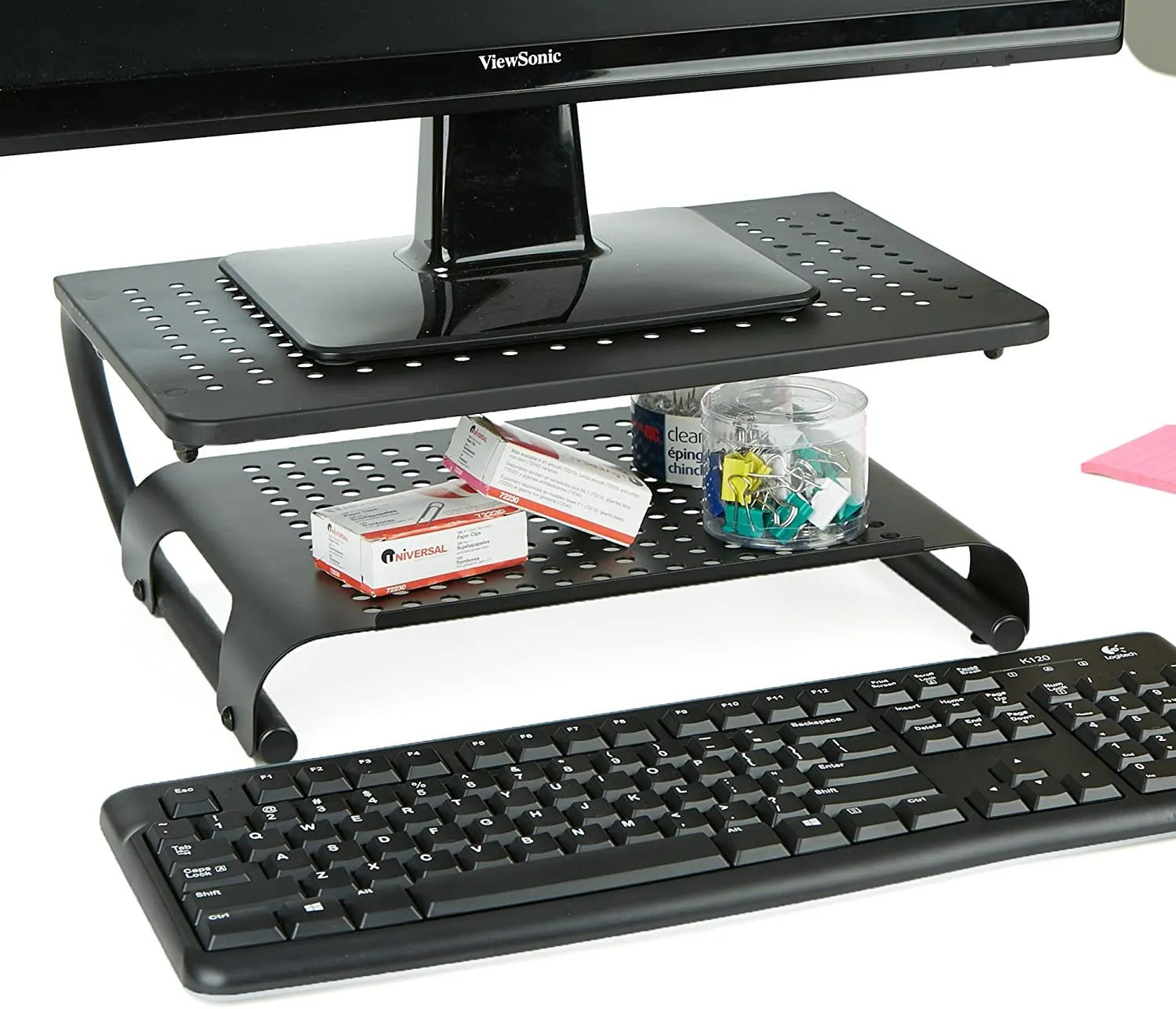 Simple Black Monitor Risers MON2T Black Monitor Stand Adjustable Desktop Riser... From Promic, $53. ...