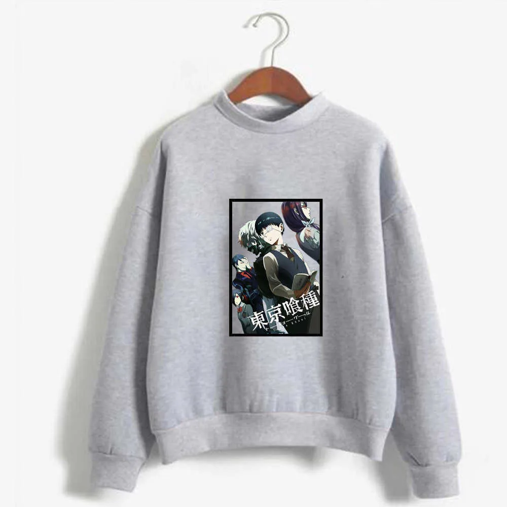 Tokyo Ghoul Hoodie O-Neck Långärmad Vinter Höst Unisex Kläder Y0803