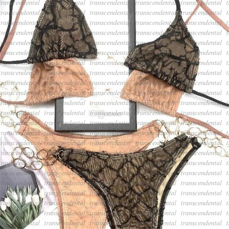 Hot Lace Chain Badpak Bikini Set Vrouwen Bodysuit Tweedelige Badmode Bikini's Snelle Badpakken