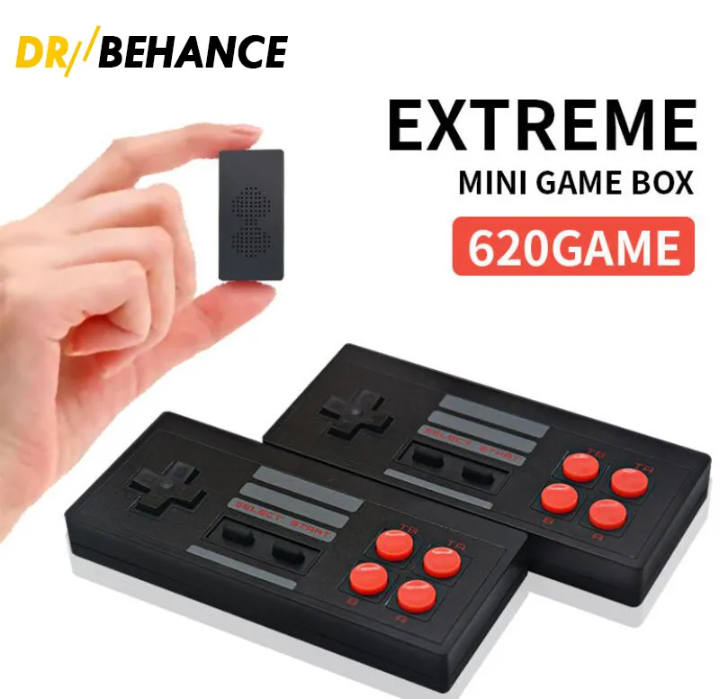 Extreme Super Mini Box 2.4g Wireless Gamepad Handheld Console Game 620Games Retro 8 Bit Gry Pomoc Wyjście TV