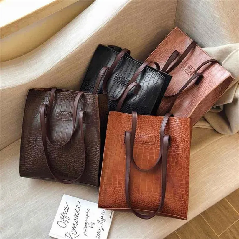 Großhandel Frauen Handtasche Leder Damen Handtaschen Mode Krokodil Muster Handtaschen Frauen Taschen Designer Große Einkaufstasche für Frauen 2020