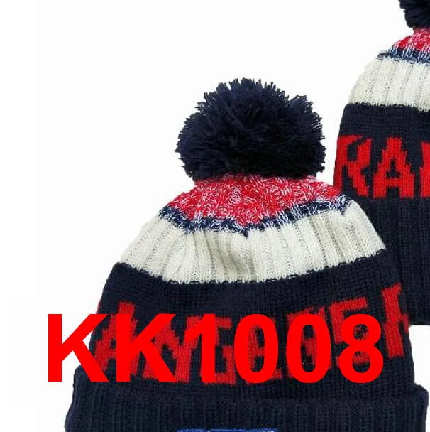 New Rangers Hockey 2021 Hot Beanie Pom Knit Hats Blue Baseball Football Basketball Sport Beanies Mix Match Order