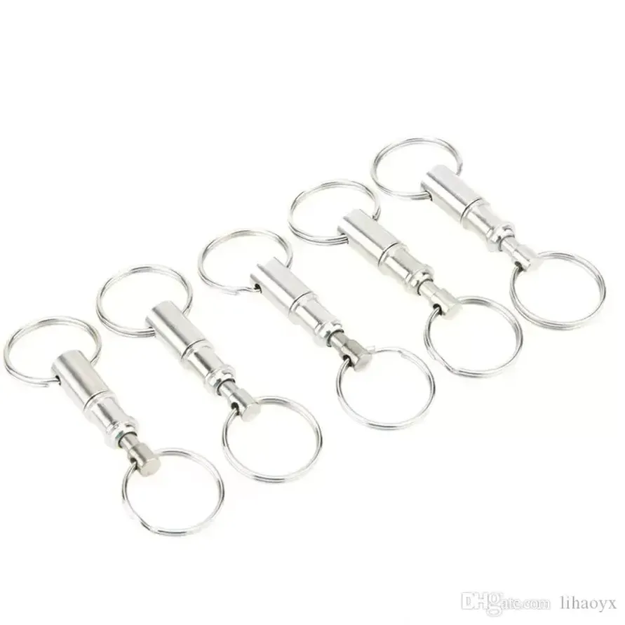 10 pcs Premium Relaxamento Rápido Pull-Apart Chave Móvel Removível Keyring Destacável Chaveiro Acessório Com Dois Anéis Split WHT0228