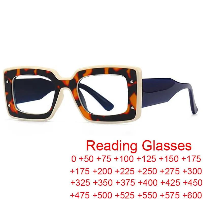 Occhiali da sole Occhiali da lettura Donna 2021 Designer di lusso Vintage Square Eyewear Unique Blue Light Blocking Computer Anti Eyestrain