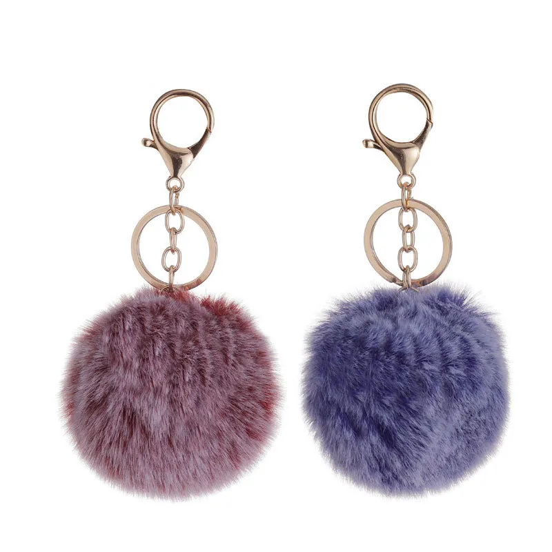 Porte-clés Party Favor boule en peluche couleur crème noir et blanc diamètre 8cm pointe teintée imitant les accessoires de jouets lapin Rex