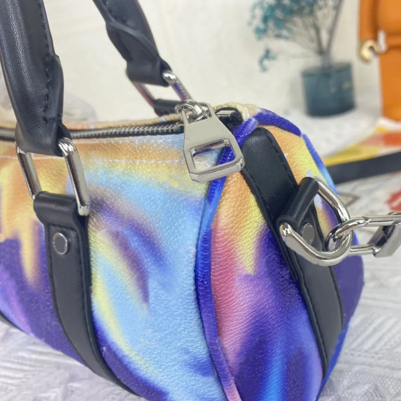 Watercolor Pillow Bag Women Handbag Keepall Totes Crossbody Bags Classic Letter Tie-dye Rainbow Color Removble Shoulder Strap Top Handle Mini Travel Duffle