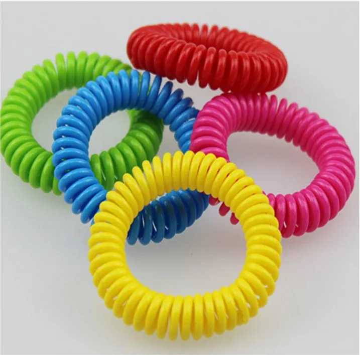 Nouveau Bracelet Anti-moustique, lutte antiparasitaire, bobine élastique extensible, spirale, Bracelet à main, anneau de téléphone, chaîne Anti