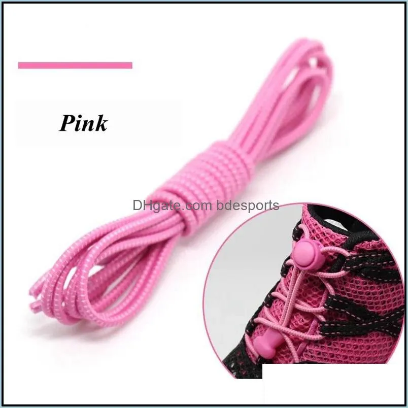 100cm Sneaker Shoe Elastic No Tie Stretching Lock Lazy laces Quick Rubber Shoelace Shoestrings