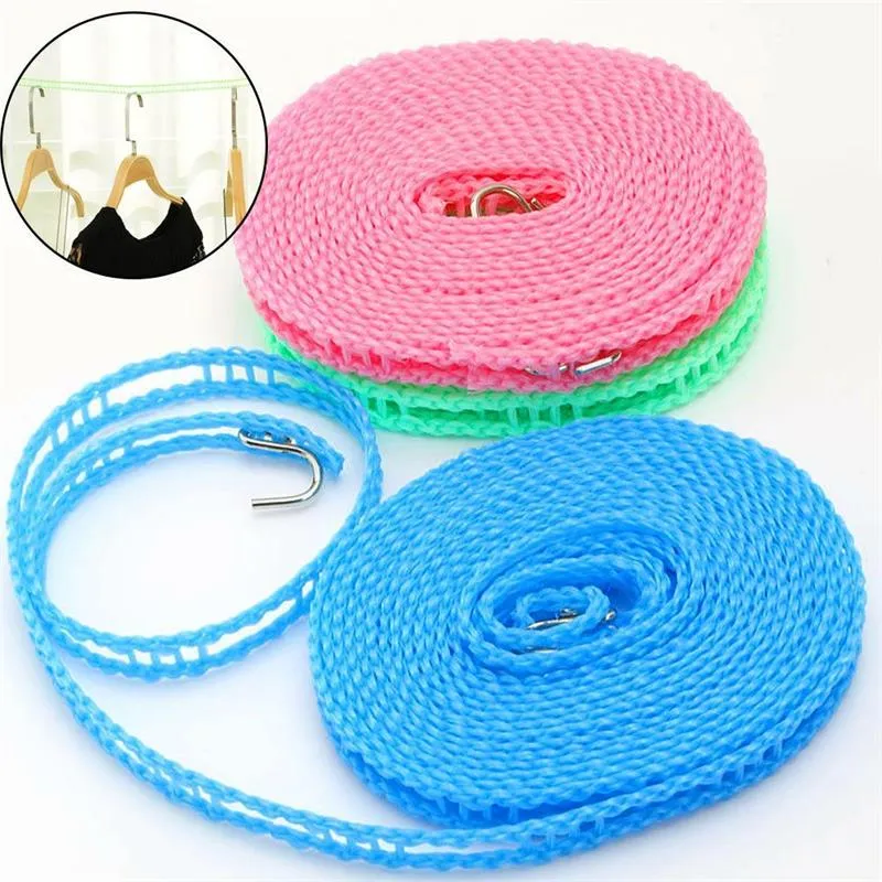 5M Strong Nylon Outdoor Windproof Clothesline Travel Retractable Rope ...