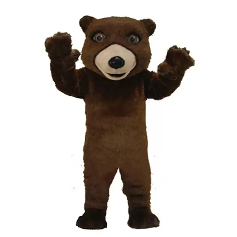 Alta Qualidade Brown Bear Mascote Traje Halloween Natal Cartoon Personagem Outfits Terno Publicidade Folhetos Roupas Carnaval Unisex Adultos Outfit