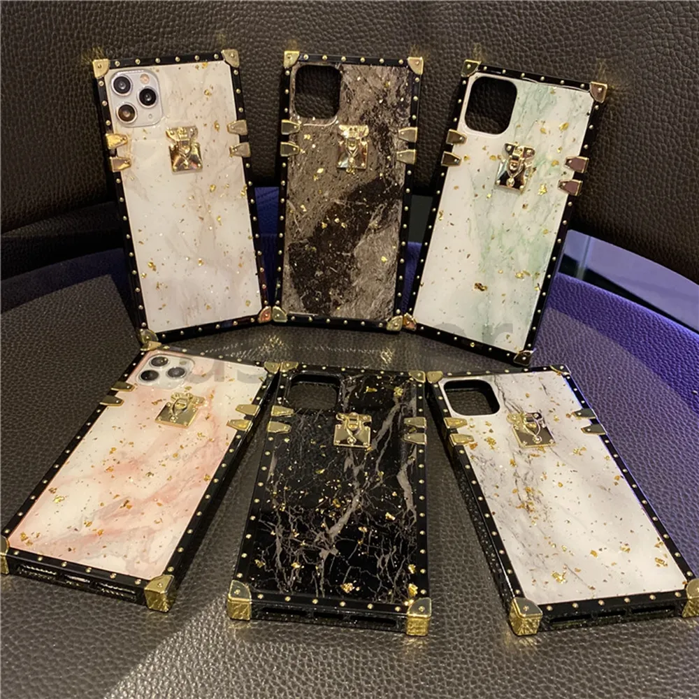 Квадратный Мрамор Трещины Шаблон Моды Дизайнеры Телефона Чехлы Для IPhone  12 11 Pro Mini XR XS MAX 7 8 Плюс Золотая Фольга Крышка Фольги От Astiger,  386 руб. | DHgate