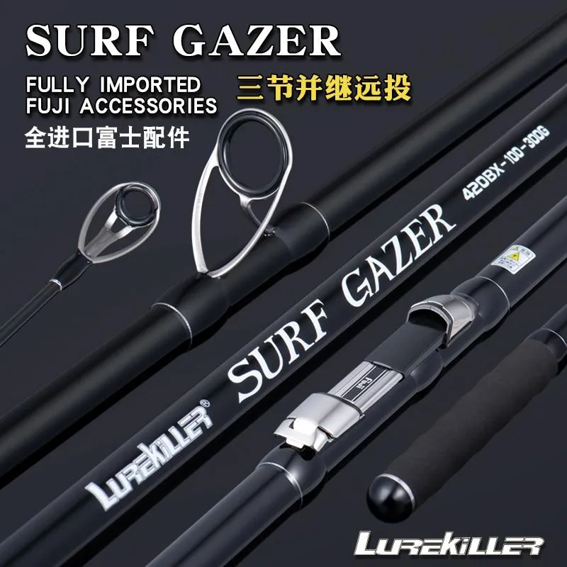 Lurekiller SURF GAZER Japan Quality Full Fuji Surf Casting Rod 4.2M 46T  high-carbon 3 Sections BX Rod rods