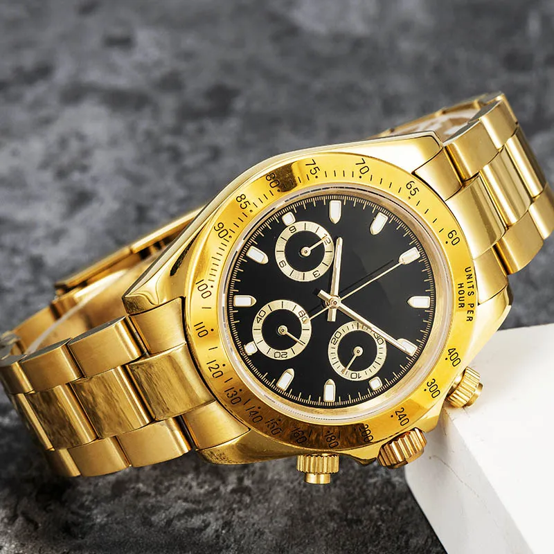 U1-montres pour hommes Japon VK Mouvement chronographe montre entièrement en acier inoxydable Verre saphir 5ATM étanche super lumineux 41mm montre de luxe