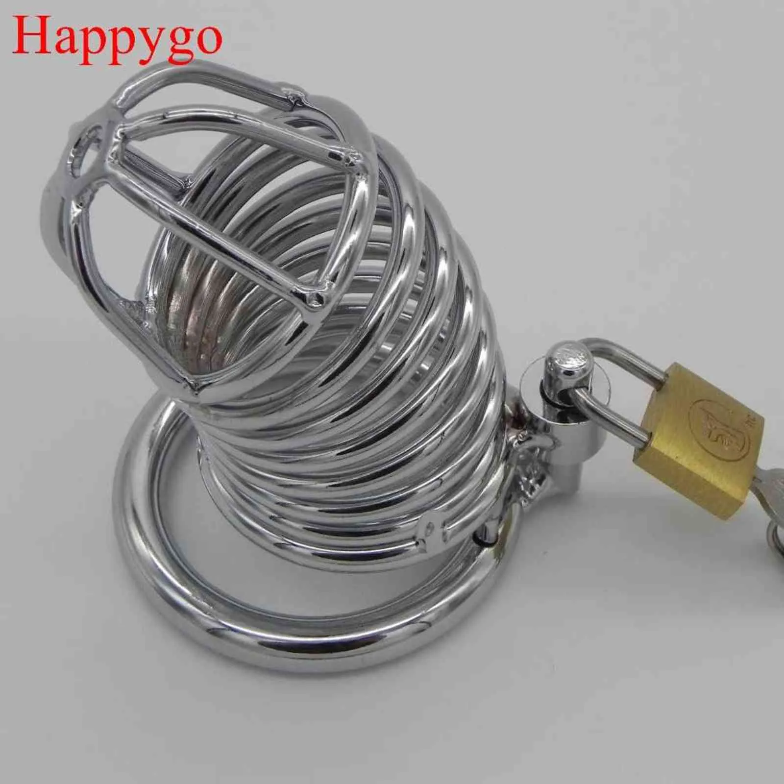 Cockrings Happygo Top Quality Male Metal Chastity devices/Cages Penis Ring Penis Lock Adult Games Sex Toys M200 1124