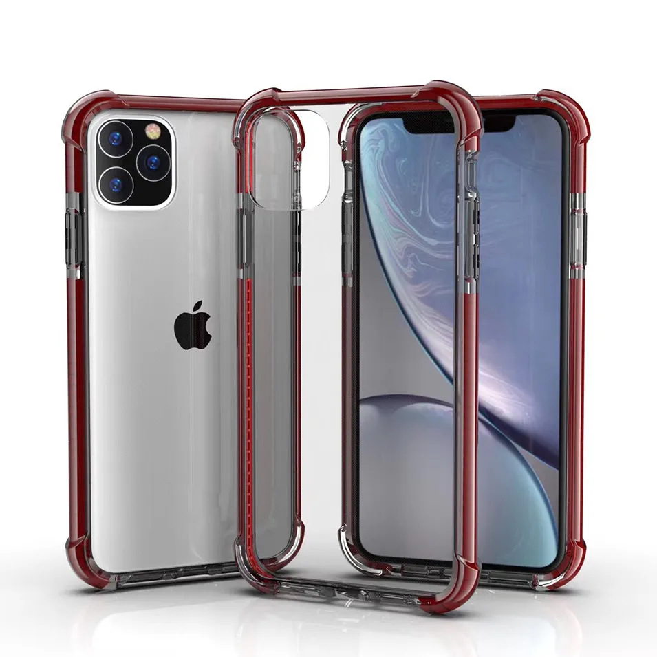 Custodie per cellulari con paraurti rigido in acrilico trasparente antiurto a doppio colore per iPhone 13 12 11 Pro XS MAX XR 6 7 8 Plus