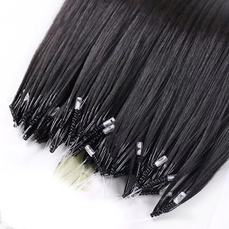 L'estensione dei capelli umani Remy Nano Ring più comoda Nero Marrone Biondo Colore 100s Micro Loop Beads 70g 80g 14