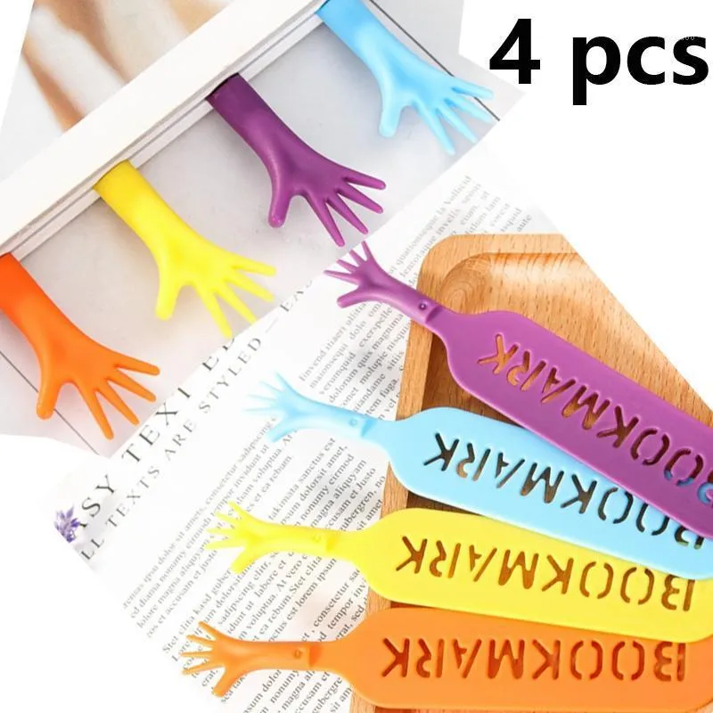 Bookmark 4Pcs/box Creative Finger Help Me Novelty Funny Books Mark For Pages Kids Gifts School Stationery Supplies