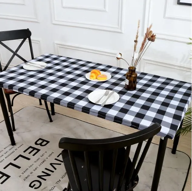 Rektangel bordsduk Easy Clean Tables Cover för matsal Stretch Printed Bords