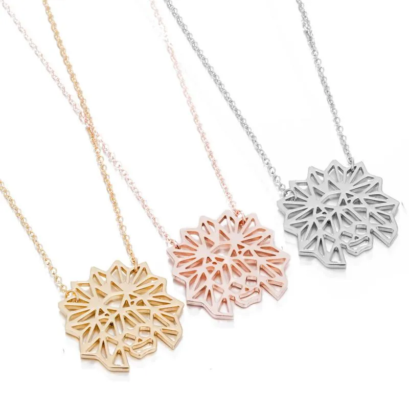 Hangende kettingen hiphop charme geometrische dieren ketting voor vrouwen mannen origami leeuw sieraden op de nek roestvrij staal simplee cadeaus