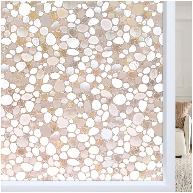 Window Stickers Privacy 3D Pebble Film Stained Glass Decals Removable