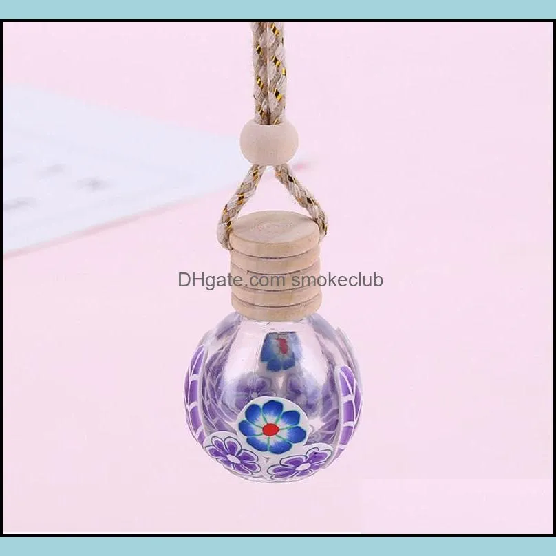 Home Hanging Perfume Pendant Fragrance Air Freshener Empty Glass Bottle For  Oils Diffuser Automobiles Ornament