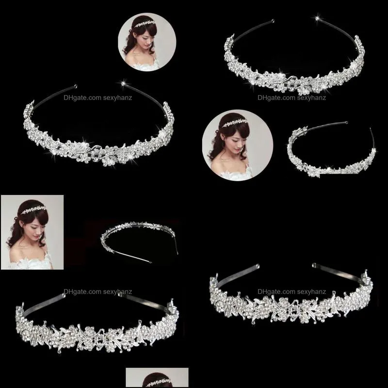 Hair Clips & Barrettes Women Jewelry Alloy Flower Rhinestone Headband Bride Elegant Charming Hoop Gift For Girl Wedding Crown