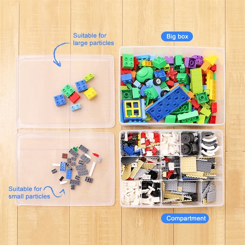 Lego Storage Box Building Block Organizer Particle Toy Jigsaw Puzzle  Container Partition Lego Storage Bin Children Toy Organizer