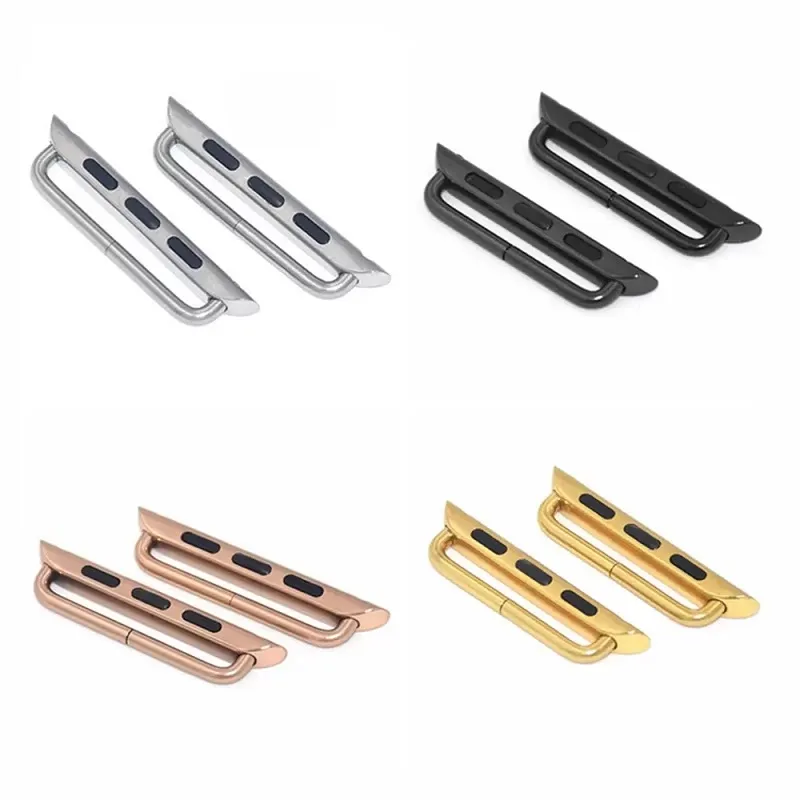 Smart Straps Connector Adapter för Apple Watch Rostfritt stål för IWATCH 123456 Bandremanslutningar 38mm 40mm 42mm 44mm Sömlös aluminiumhandledslänk 4 färger