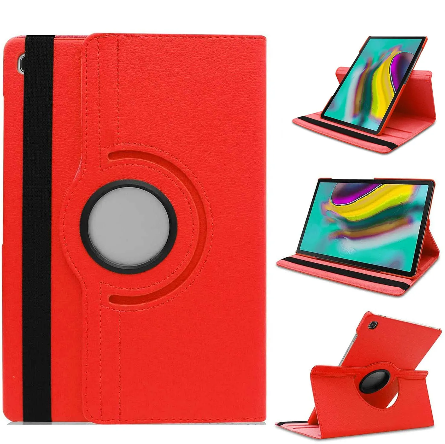 360 Degree Rotating Lichee PU Leather Tablet PC Cases & Bags Stand Cover for iPad 10.2 Mini 12345 Air Air2 pro 9.7 10.5 Samsung Tab T515 T585 T590