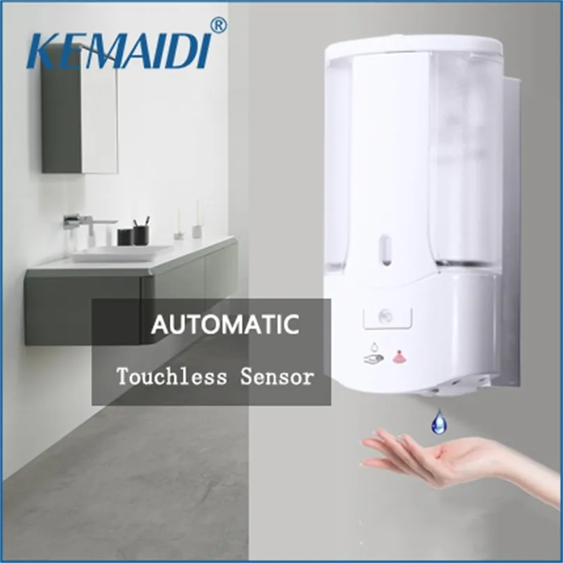 Kemaidi Automatisk tvål Dispenser Touchless Sensor Hand Sanitizer Shampoo Detergent Väggmonterad för badrumskök 211206