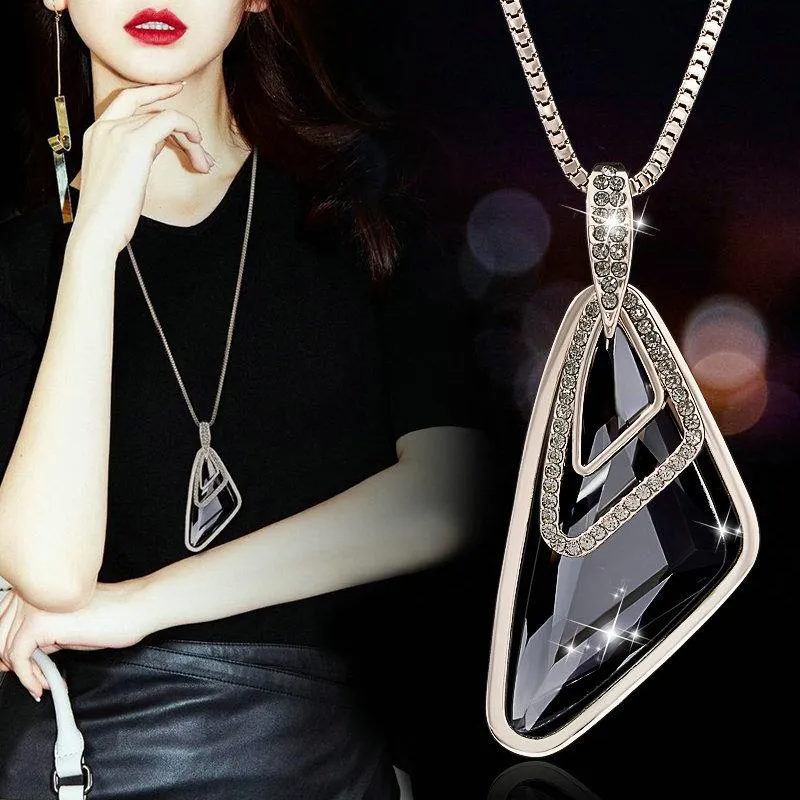 Pendentif Colliers Triangle Irrégulier Longs Pendentifs Pour Femmes Collier Femme Maxi Mode Géométrique Déclaration Accessoires Bijoux