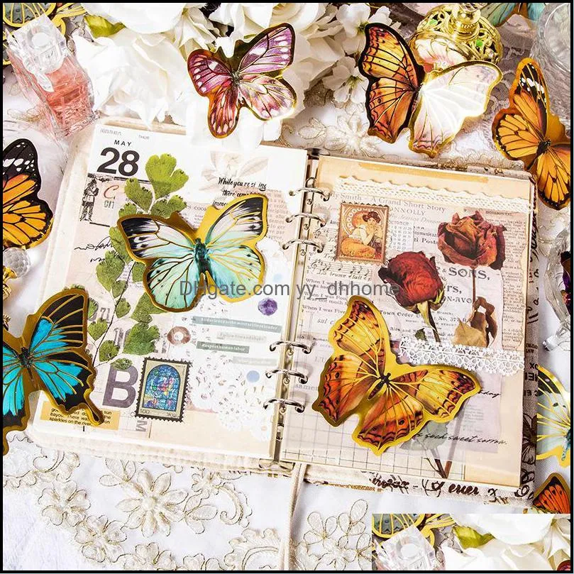 Gift Wrap Butterfly Dream Series Scrapbooking Daily Decoration Diary DIY Source Material PET Stamping Big Sticker