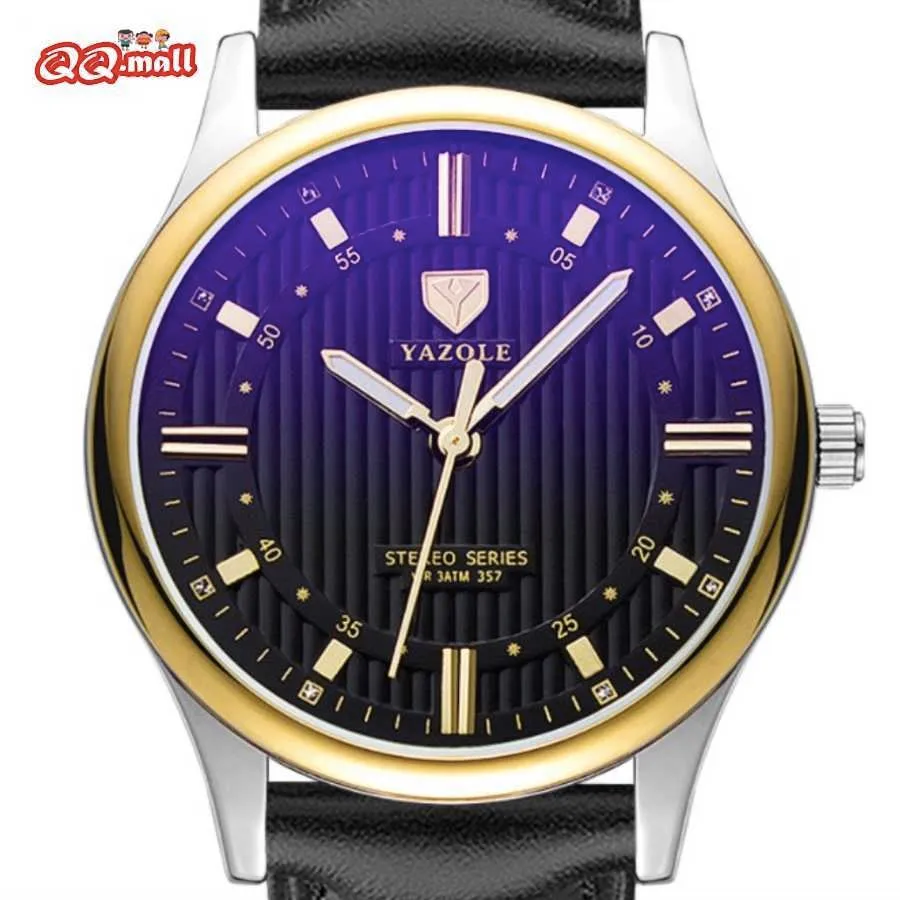 Yazole Nowe Mężczyźni Zegarek Biznesowy Luminous Wodoodporne Mężczyźni Zegarek Przypadkowy Rozrywka Skórzana Zegar Mody Akcesoria Zegarek Meski G1022