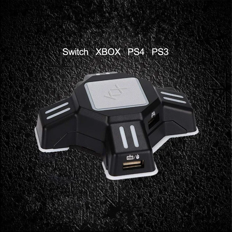 Горячие Продажи KX USB Игры Контроллеры Адаптер Конвертер Видеоигра Клавиатура Наведите адаптер мыши для Nintendo Switch / Xbox / PS5 / PS4 / PS3