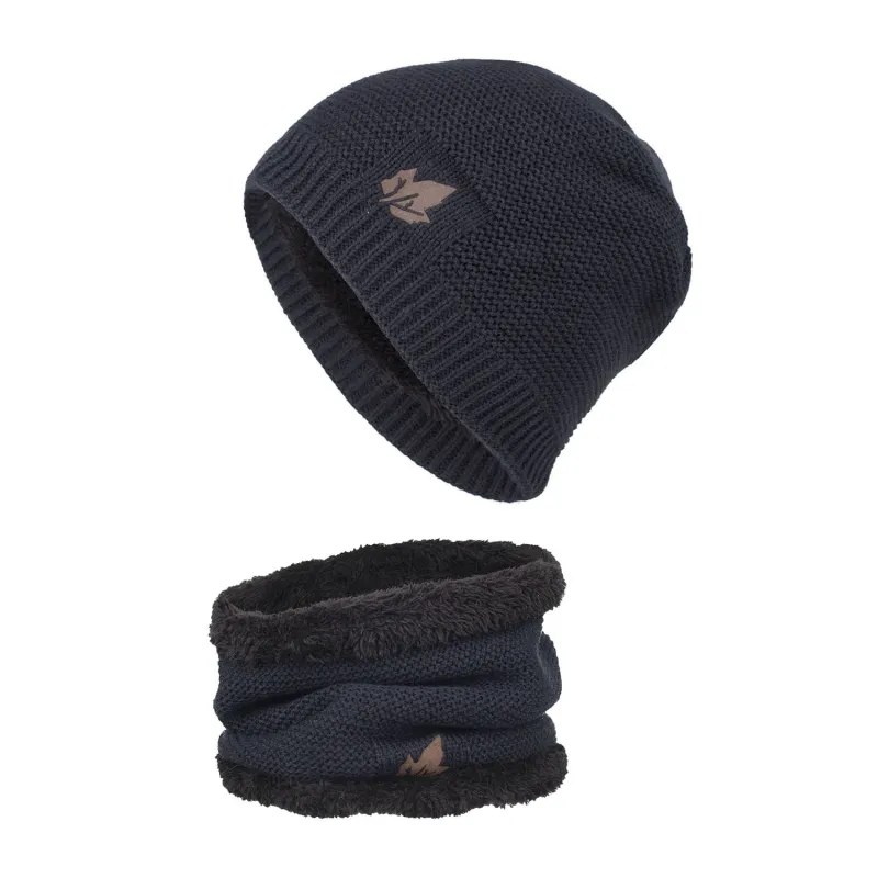 Wysokiej jakości zima zagęszcza utrzymuj ciepłe liście logo bawełniane czapki Zestaw szyjki