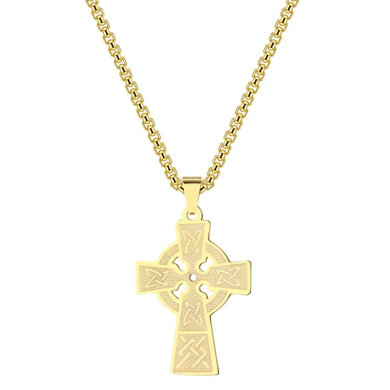 Pendant Necklaces Kinitial Fashion Armenian Cross Knot Necklace Talisman Solar Celtics Druid Amulet Pendants Choker Jewelry