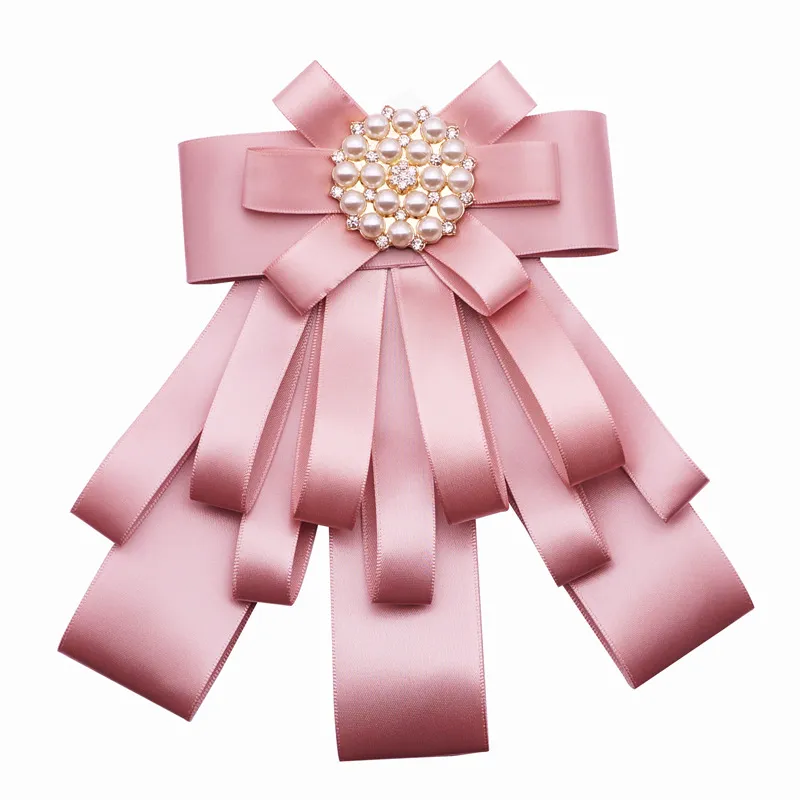 Big Bowknot Luksusowy Rhinestone Kwiat Wstążka Bow Tie Broszki Pin Dla Kobiet Mody Kołnierz Biżuteria