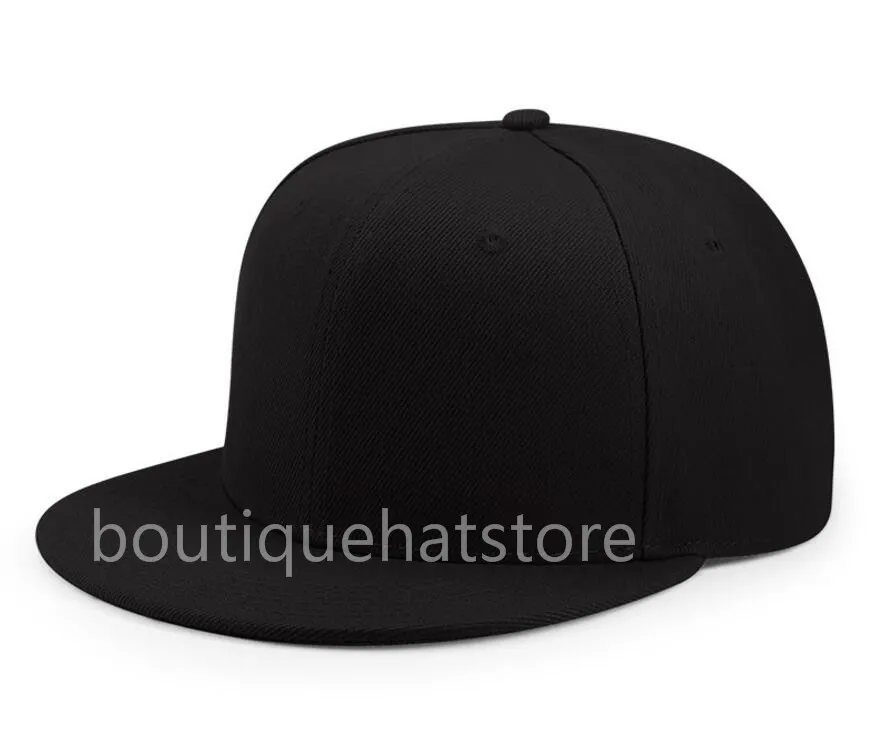 2024 One Piece Custom Blank Full Black Sport Fited Cap Men's Women's Full Closed Caps Casual Leisure Solid Color Fashion Storlek 6 3/4 Hattar