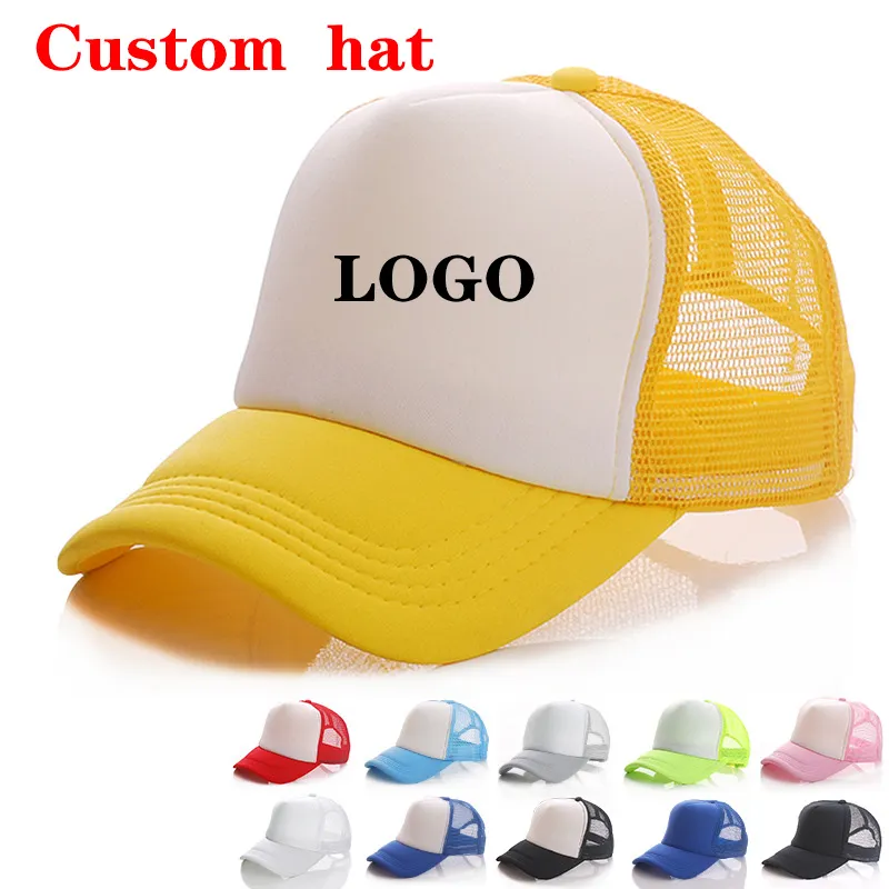Custom Printed Logo Reklam Hatt Sommar Baseball Cap Volunteer Sun Mössor Kepsar Partihandel