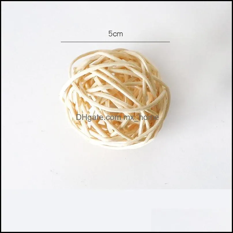 Rattan Wicker Ball Rustic Spheres Balls for Handmade Christmas Wedding Home Party Diy Decor Child Pet Toys Table Vase Filler 1255 V2