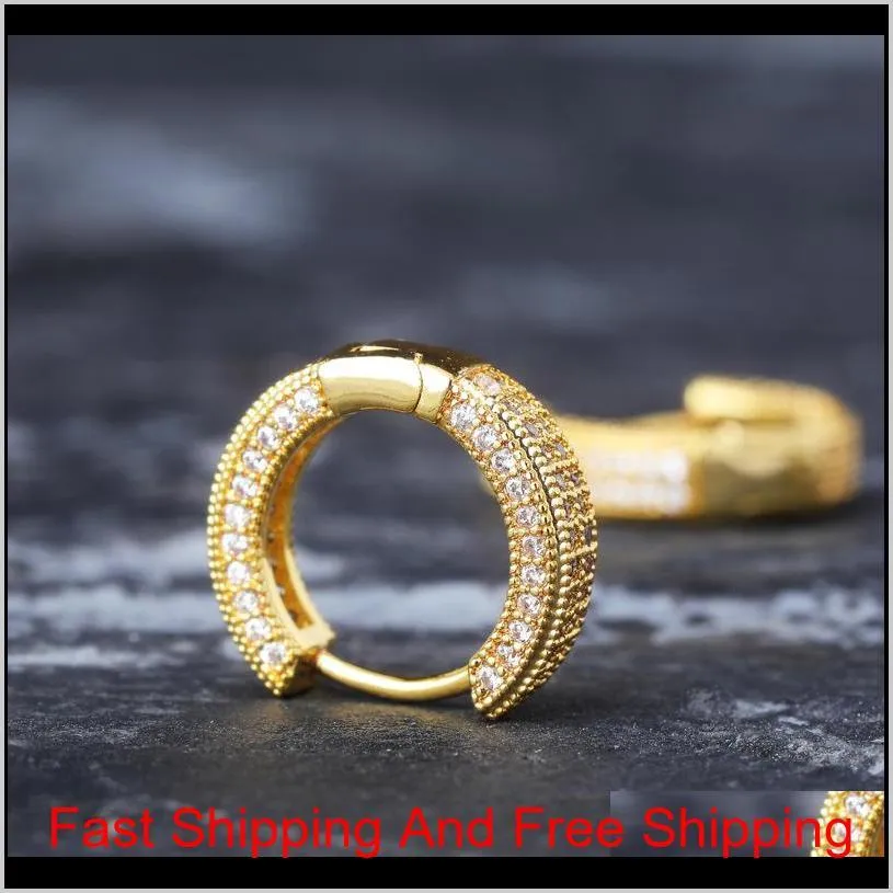 Luxe Designer Oorbellen Hip Hop Sieraden Iced Out Earring Bling Mannen Vrouwen Diamond Stud Oorbellen Rapper Hiphop Charms Goud Zilver Ea314C